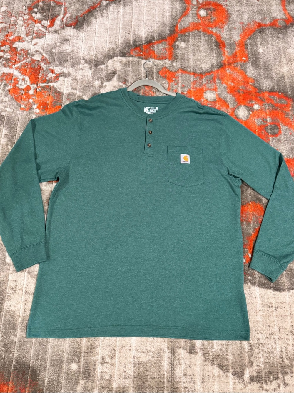Men Carhartt Loose Fit Henley Long Sleeve